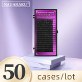 NAGARAKU 50cases bulk purple one length mink eyelash extension false eyelashes individual classic eyelashes premium makeup tool