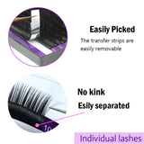 NAGARAKU 50cases bulk purple one length mink eyelash extension false eyelashes individual classic eyelashes premium makeup tool