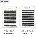 NAGARAKU DIY  Cluster Eyelash Extension Dovetail Segmented Lashes Volume Natural Lighter Bundles Makeup Tools Halloween