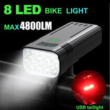 NEWBOLER Bicycle Light Front 4800Lumen Bike Light 10000mAh Waterproof Flashlight USB Charging MTB Road Cycling Lamp Accessories