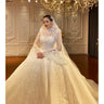 NS4714 Amanda Novias Puffy Flor Sleeves Lace Luxury Wedding Dress