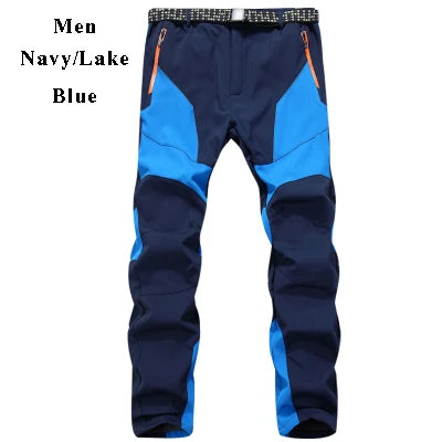 NUONEKO Men Winter Fleece Trekking Pants Outdoor Nature Hike Camping Waterproof Breathable Climbing Softshell Trousers BMT14