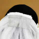 NZUK Elegant Wedding Accessories 3 Meters 2 Layer Wedding Veil White Ivory Simple Bridal Veil With Comb Wedding Veil Hot Sale