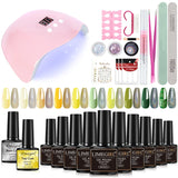 Nail Art Kit Acrylic Manicure Kit UV LED Light Dryer with Nail Polish Polishing Set Soaking Nail Tools Set Nail Tools Poly Nail