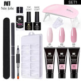 Nail Gel Set 6W LED Lamp Full Manicure Set Quick Extension Nail Kit Gel Building Polygels Set For Nails Tool Kit Nail Art Kit