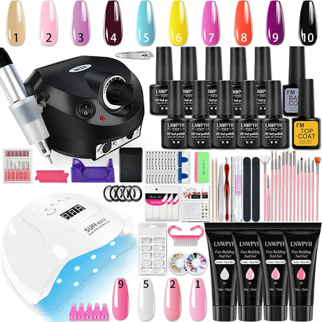 Nail Set Gel Nail Polish Set With UV LED Lamp Dryer Semi Permanent Gel Varnish Set Professional Nail Art Tools Kit Manicure Set