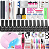 Nail Set Gel Nail Polish Set With UV LED Lamp Dryer Semi Permanent Gel Varnish Set Professional Nail Art Tools Kit Manicure Set