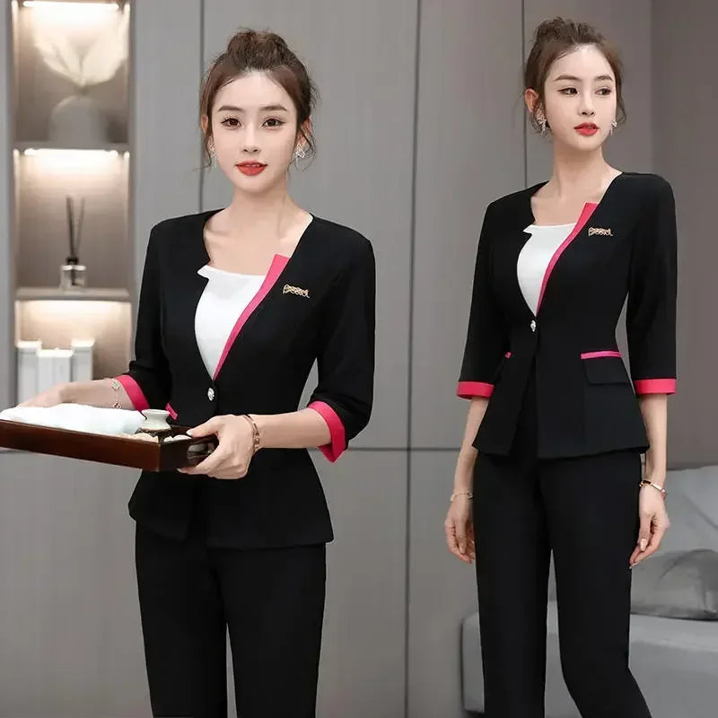 Nail Spa Uniform Salon Work Hotel Beauty For Sexy Waiter Massage Clothes Cafe Beautician Outfit Desk Woman Esthetic Restaurant