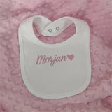 Name Personalised Baby bib 100% cotton White Newborn Baby Saliva Funny Birthday Gift For Baby Boys and Girls shower gift