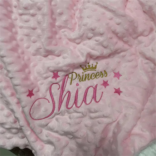 Name Personalised Bubbled Fleece Baby Blanket DIY Custom Toddler Crib Bed Stroller Swaddle For Newborn Birthday Gift Present