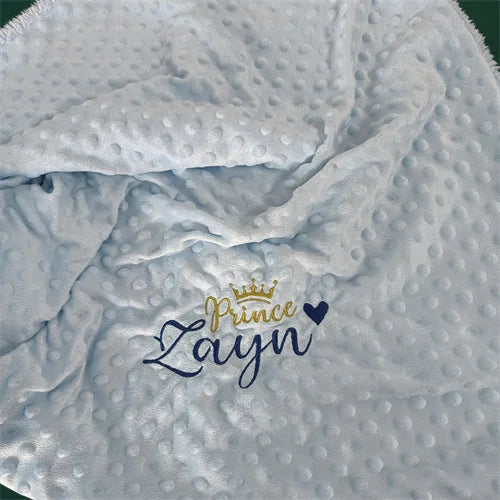 Name Personalised Bubbled Fleece Baby Blanket DIY Custom Toddler Crib Bed Stroller Swaddle For Newborn Birthday Gift Present