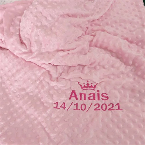 Name Personalised Bubbled Fleece Baby Blanket DIY Custom Toddler Crib Bed Stroller Swaddle For Newborn Birthday Gift Present