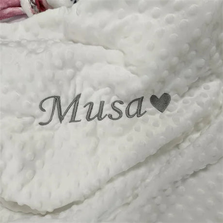 Name Personalised Bubbled Fleece Baby Blanket DIY Custom Toddler Crib Bed Stroller Swaddle For Newborn Birthday Gift Present