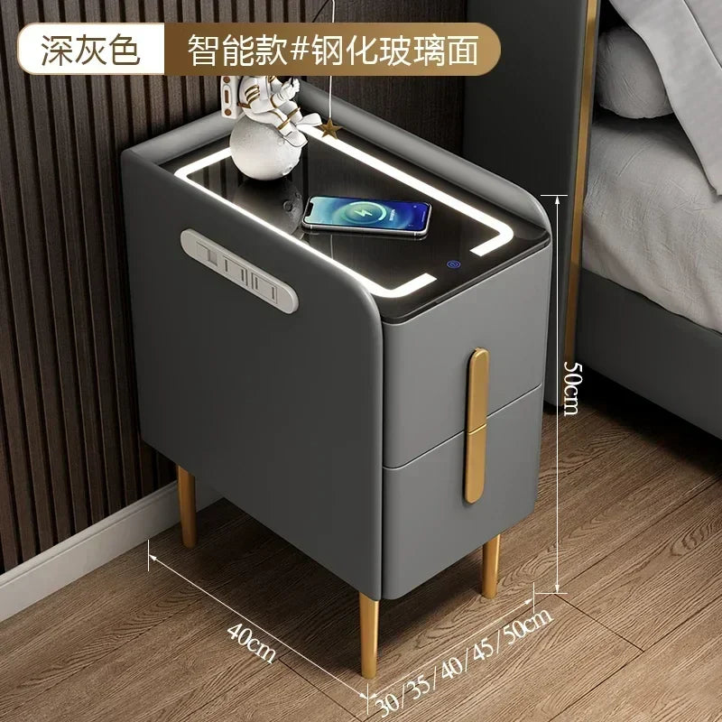 Narrow Smart Nightstands Modern Living Room Smart Small Bedside Table Wireless Charging Balcony Library Muebles Hotel Furnitur