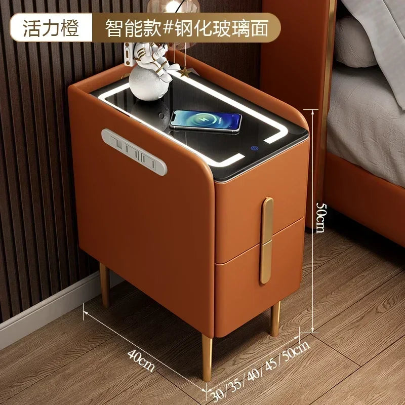 Narrow Smart Nightstands Modern Living Room Smart Small Bedside Table Wireless Charging Balcony Library Muebles Hotel Furnitur