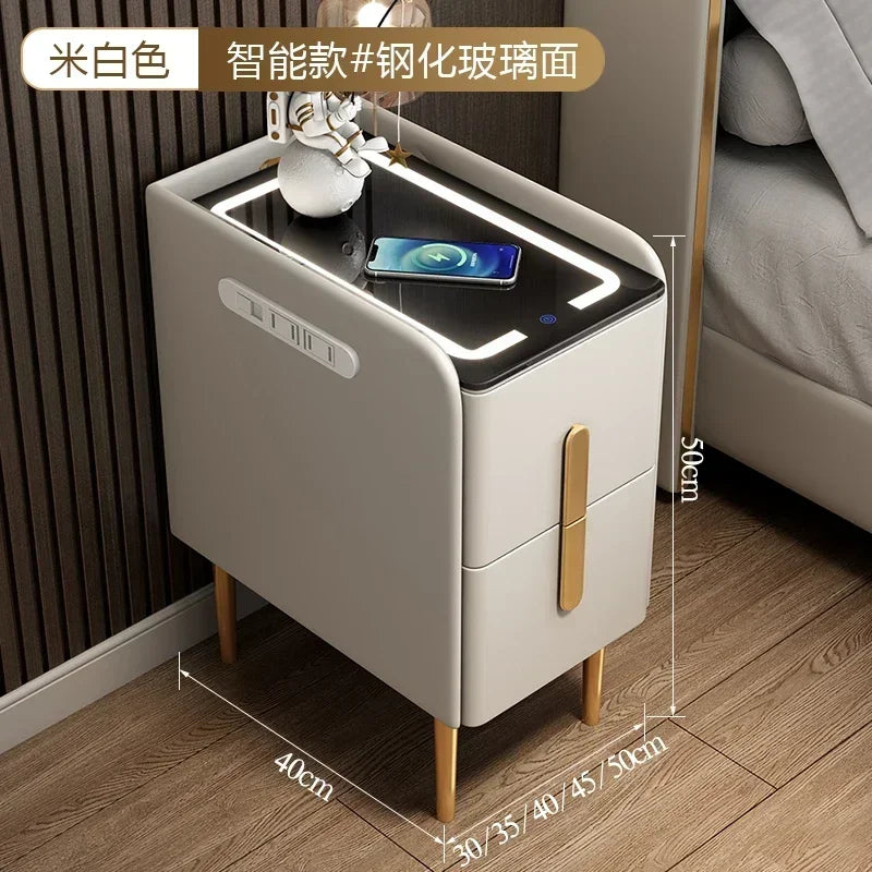 Narrow Smart Nightstands Modern Living Room Smart Small Bedside Table Wireless Charging Balcony Library Muebles Hotel Furnitur