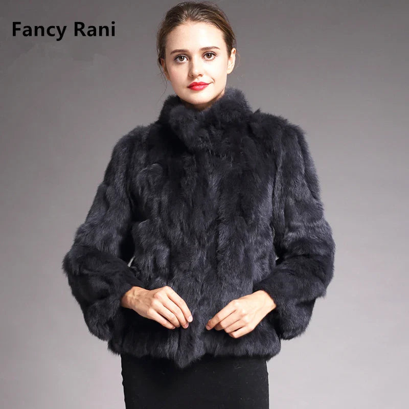 Natural Rabbit Fur Coat Women Winter Jacket Real leather and fur promotion clothing Female On Offer With Free Shipping 2023 Cold