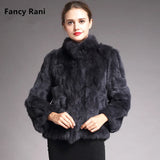 Natural Rabbit Fur Coat Women Winter Jacket Real leather and fur promotion clothing Female On Offer With Free Shipping 2023 Cold