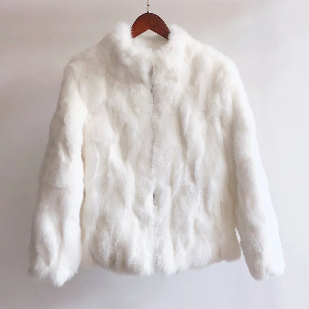 Natural Rabbit Fur Coat Women Winter Jacket Real leather and fur promotion clothing Female On Offer With Free Shipping 2023 Cold