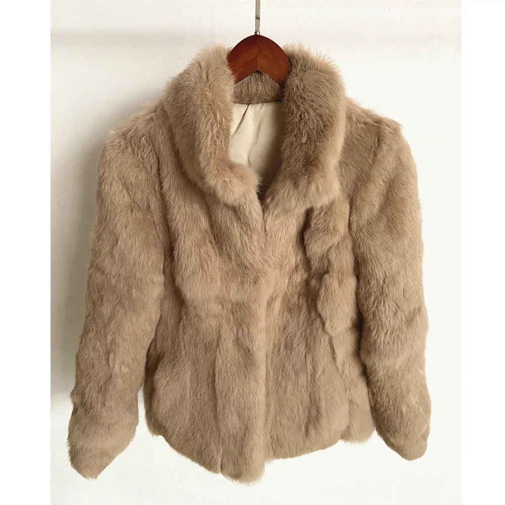 Natural Rabbit Fur Coat Women Winter Jacket Real leather and fur promotion clothing Female On Offer With Free Shipping 2023 Cold