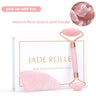 Natural Rose Quartz Jade Roller Gua Sha Set Facial Body Massager Roller Jade Stone Massage Set Face Lifting Beauty Massage Tools