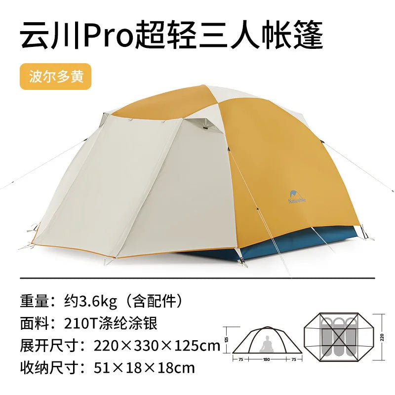 Naturehike 2023 New 2-3 Person Ultra Light PRO Tent Portable Outdoor Camping Rainproof And Sunscreen Tent