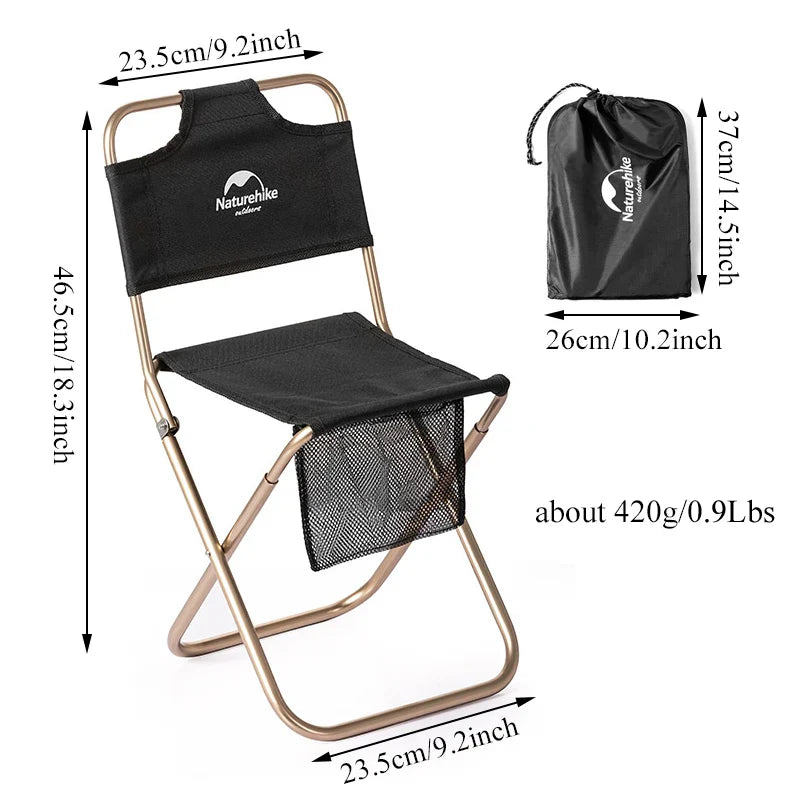 Naturehike Beach Chair Ultralight Portable Camping Chairs Folding With Mesh Bag Relax Chair Outdoor Picnic Hiking Fishing Chair