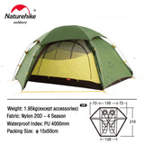 Naturehike Cloud Peak 2 People Tent Ultralight 2 Persons Camping Hiking Outdoor Tent 20D Nylon Waterproof Fabric  NH17K240-Y