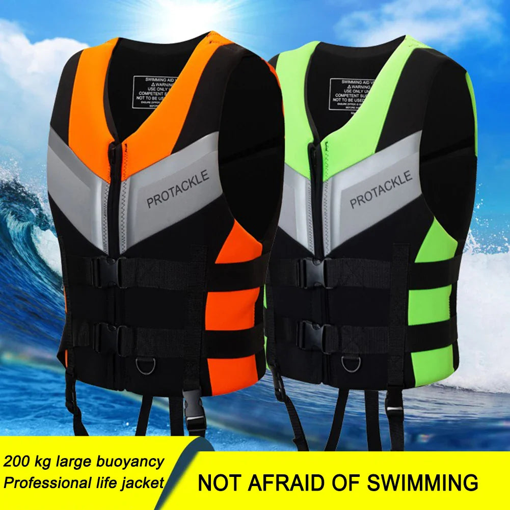 Neoprene Life Vest Lightweight Adults Life Jackets Safety Buckle Swimming Boating Skiing Driving Vest Survival Suit for Surfing