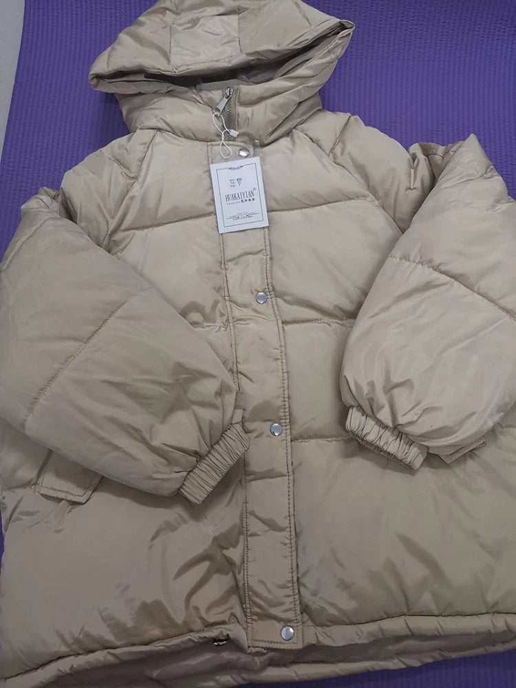 New 2020 Women Short Jacket Winter Thick Hooded Cotton Padded Coats Female Korean Loose Puffer Parkas Ladies Oversize Outwear