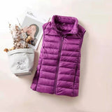 New 2023 Women Women Ultra Light Down Vests Slim Sleeveless Jacket Portable Girl Lightweight Windproof Waistcoat