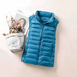 New 2023 Women Women Ultra Light Down Vests Slim Sleeveless Jacket Portable Girl Lightweight Windproof Waistcoat