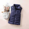 New 2023 Women Women Ultra Light Down Vests Slim Sleeveless Jacket Portable Girl Lightweight Windproof Waistcoat