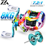 New 2024 5+1BB Magnetic Brake System Baitcasting Fishing Reel Gear Ratio 7.2:1 Left/Right Handed Ultra Light Fishing Wheel