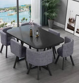 New 2024 Modern Rectangular Negotiation Table and Chair Combination Scandinavian Conference Table Living Room Set with 6 Chairs