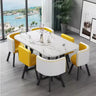 New 2024 Modern Rectangular Negotiation Table and Chair Combination Scandinavian Conference Table Living Room Set with 6 Chairs