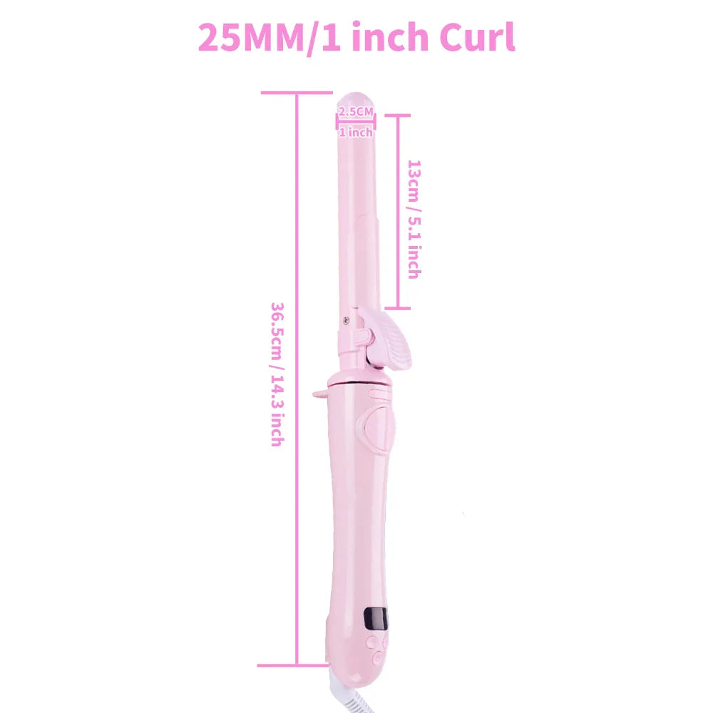 New 25mm Ceramic Barrel Curling Iron Automatic Hair Curlers Rotating  Hair Iron Curling Wands Waves Hair Styling Appliances