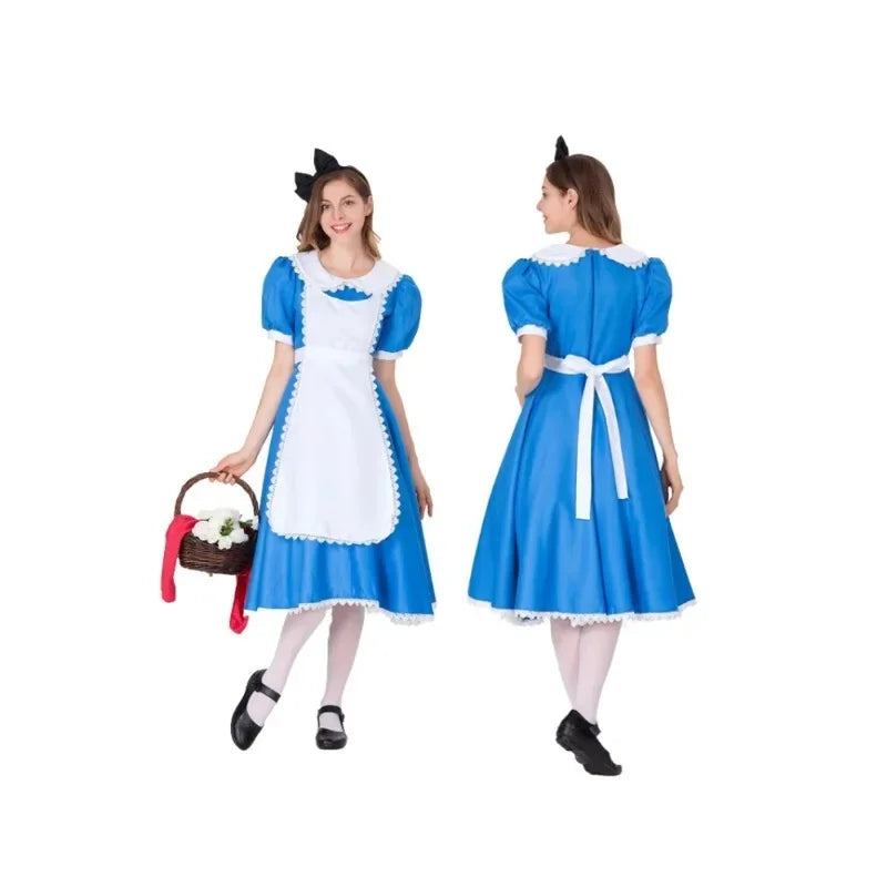 New Adult Alice in Wonderland Cosplay Japanese Anime Maid Clothes Halloween Costumes for Women