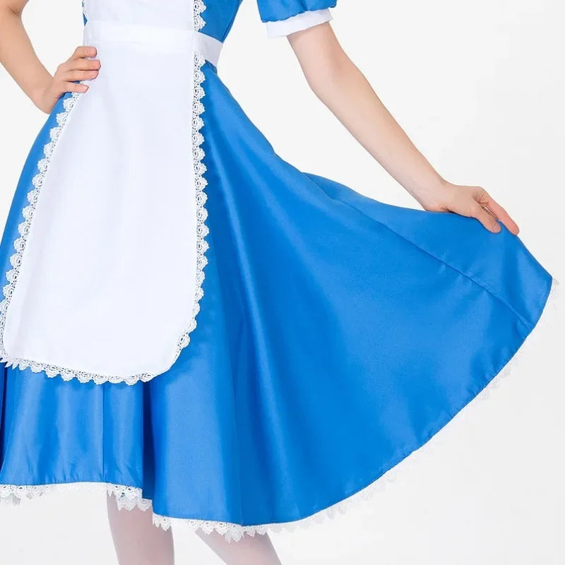 New Adult Alice in Wonderland Cosplay Japanese Anime Maid Clothes Halloween Costumes for Women