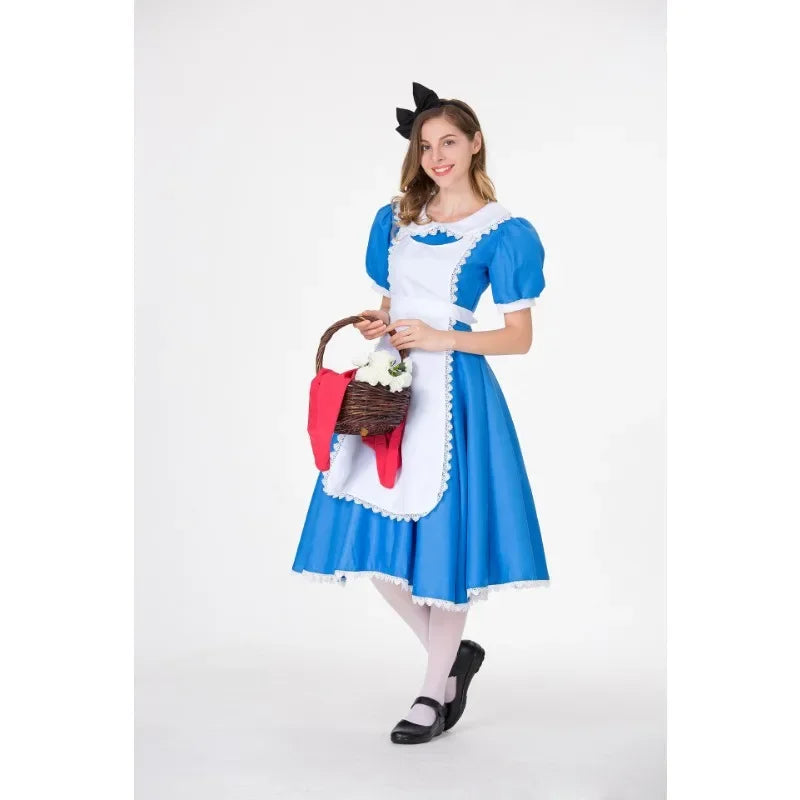 New Adult Alice in Wonderland Cosplay Japanese Anime Maid Clothes Halloween Costumes for Women