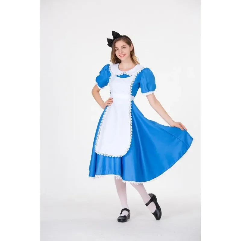 New Adult Alice in Wonderland Cosplay Japanese Anime Maid Clothes Halloween Costumes for Women