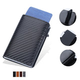 New Anti Rfid Credit Card Holder Wallet Men Slim Mini Black Carbon Fiber Business Cardholder Case Pop Up Metal Minimalist Wallet