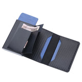 New Anti Rfid Credit Card Holder Wallet Men Slim Mini Black Carbon Fiber Business Cardholder Case Pop Up Metal Minimalist Wallet