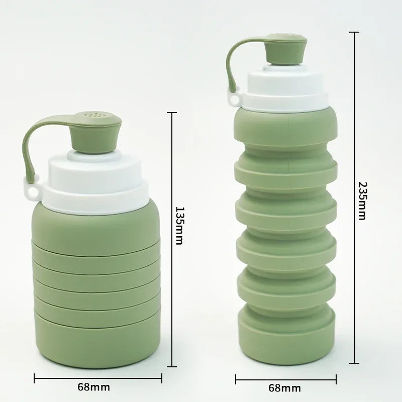 New Arrival Food Silicone Water Bottle Silicone Cup Band Collapsible Folding Sports Telescopic Bottle