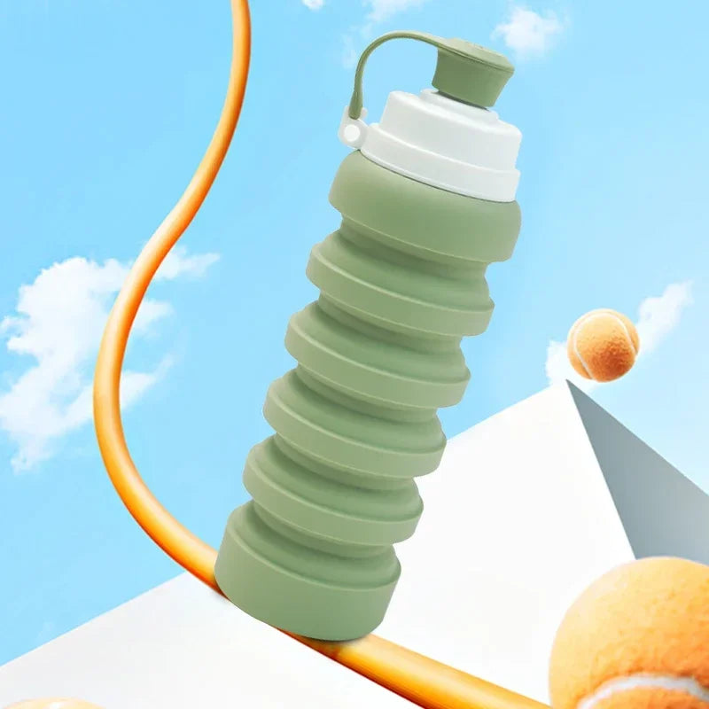 New Arrival Food Silicone Water Bottle Silicone Cup Band Collapsible Folding Sports Telescopic Bottle