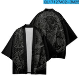 New Arrival Japanese Style Dragon Print Traditional Kimono Men Yukata Cardigan Shirts Cosplay Haori Oversized Streetwear Tops