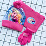 New Autumn Winter Cute Children Anna Elsa Pink Cartoon Scarf Hat glove three-piece Warm Boy Girl Child hat