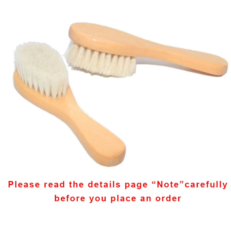 New Baby Care Pure Natural Wool Baby Wooden Brush Comb Brush Baby Hairbrush Newborn Hair Brush Infant Comb Head Massager