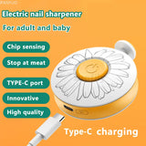 New Baby Electric Nail Trimmer USB Charging Kids Infant Cutter Nail Care Adult Manicure Clipper Scissors with 6 Replacement Pads