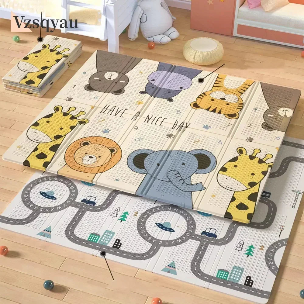 New Baby Play Mats Activities Mat For Baby Game Mat Waterproof Children's Rug Mother Kids Crawling Play Mats Folding Soft Carpet